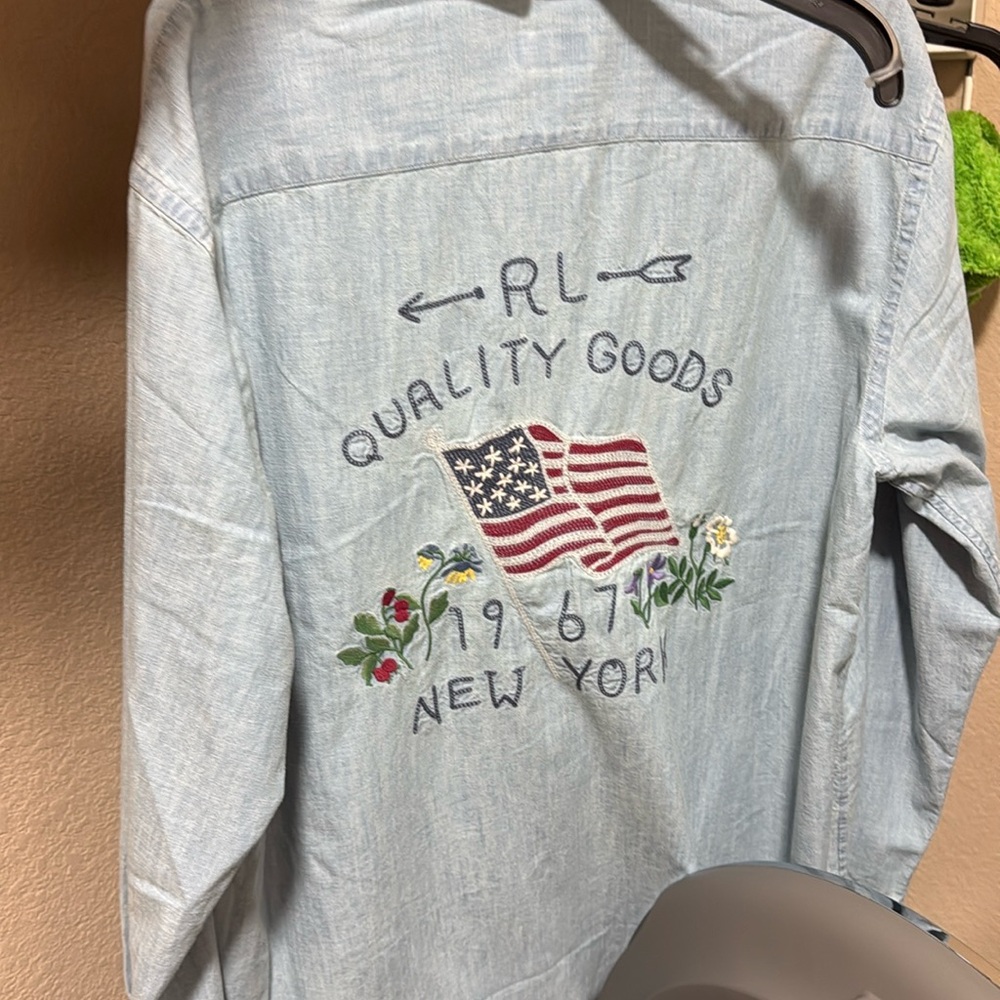 POLO RALPH LAUREN CLASSIC FIT FLAG. CHAMBRAY WORKSHIRT MEN